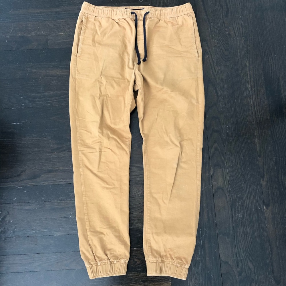 American Eagle Khaki Drawstring Joggers - M